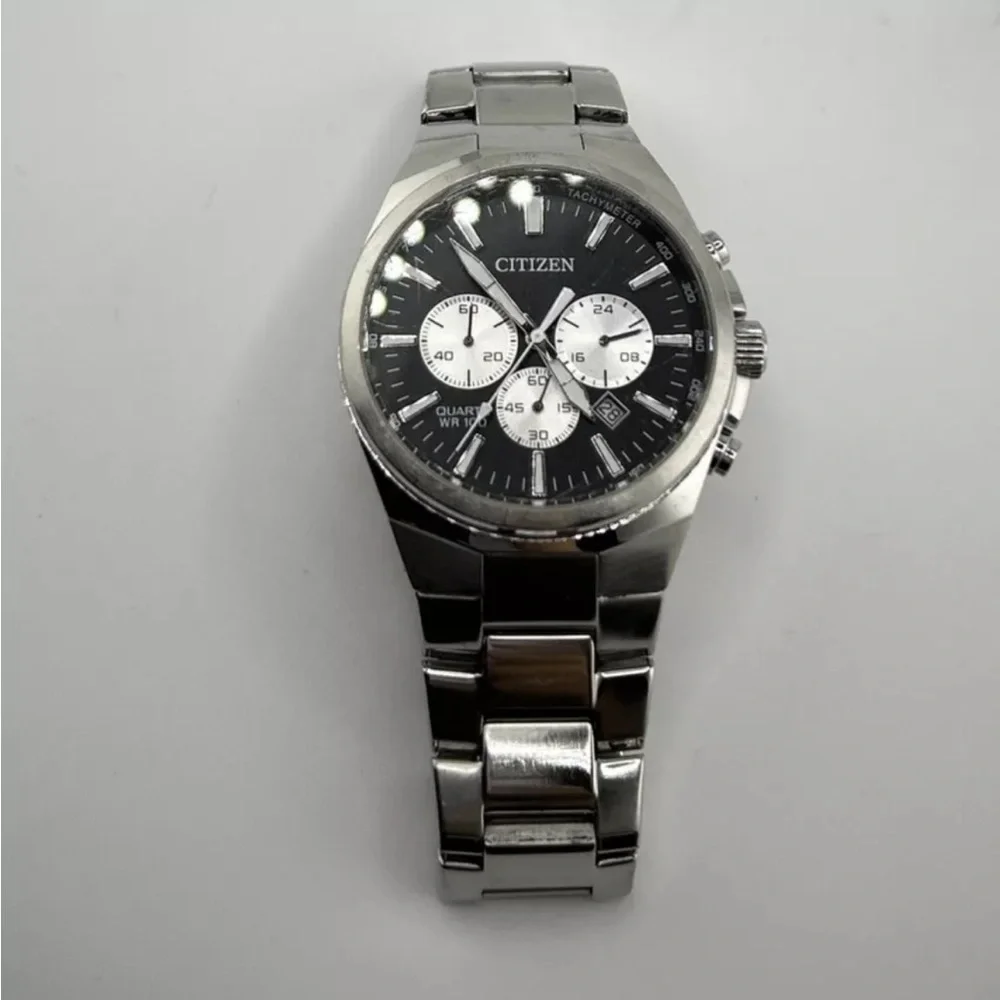 Citizen Chronograph Black Dial Men's Watch Eco-Drive #41 new battery